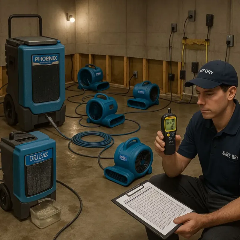Structural Drying and Dehumidification process in Albion, IN